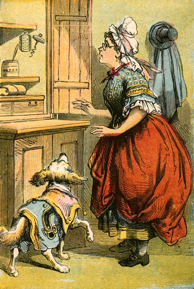 Vieille Mère Hubbard et son chien - English School