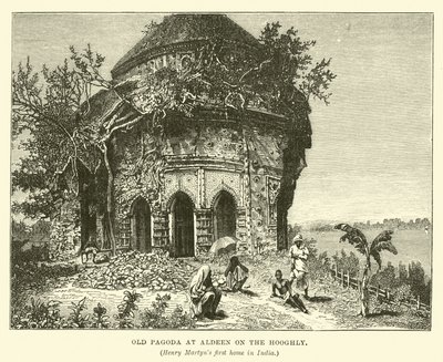 Ancienne pagode à Aldeen sur le Hooghly - English School