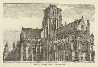Ancienne cathédrale de St Paul, vue du sud-est - English School
