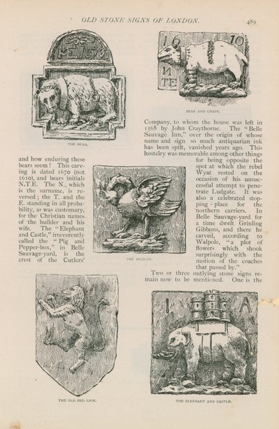 Vieilles enseignes en pierre de Londres - English School