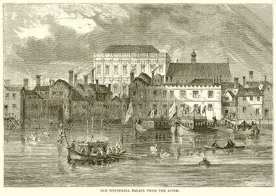 Ancien palais de Whitehall depuis la rivière - English School