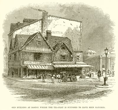 Ancien bâtiment à Boston où le complot du thé est supposé avoir été fomenté - English School