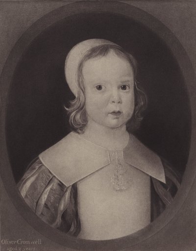 Oliver Cromwell, âgé de deux ans (lithographie) - English School