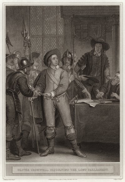 Oliver Cromwell dissolvant le Long Parlement - English School