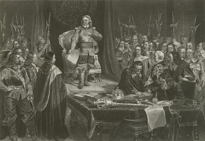 Oliver Cromwell refusant la couronne d