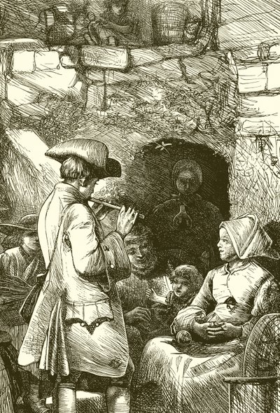 Oliver Goldsmith jouant pour son logement de nuit - English School