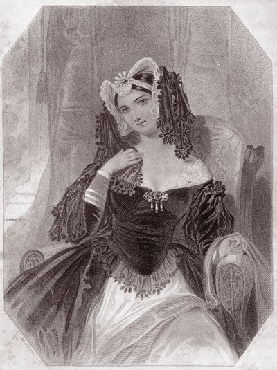 Olivia (La Nuit des Rois) - dans - "Galerie des femmes de Shakespeare, collection de quarante-cinq portraits sérieux par les premiers artistes de Londres, enrichie de notices critiques et littéraires" vers 1838 - English School