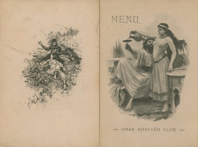 Menu du dîner du Club Omar Khayyam - English School