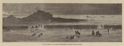 Sur la plage de Saint-Malo, départ des levées pour le front - English School