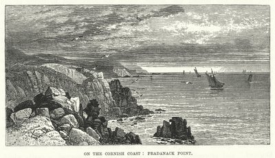 Sur la côte de Cornouailles : Pradanack Point (gravure) - English School