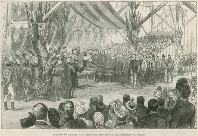Ouverture du nouveau pont sur la Tamise à Putney par le Prince et la Princesse de Galles - English School