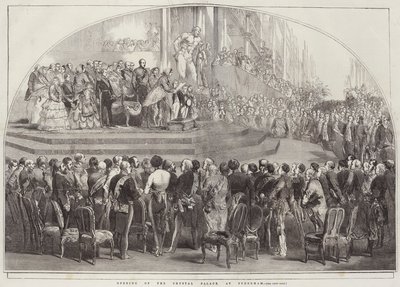 Ouverture du Crystal Palace, à Sydenham (gravure) - English School