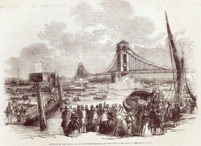 Ouverture du pont suspendu de Hungerford - English School