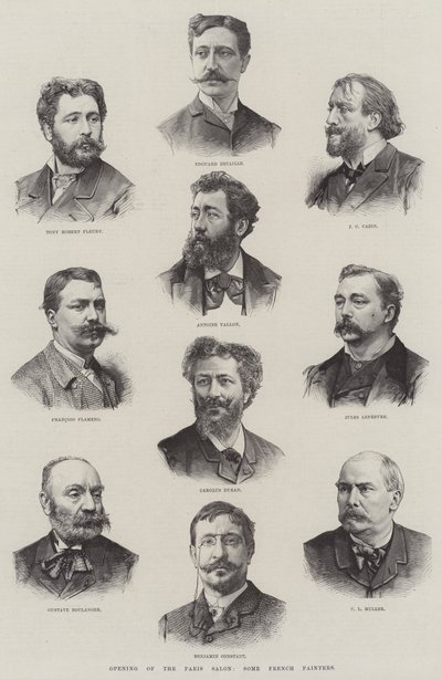 Ouverture du Salon de Paris, quelques peintres français (gravure) - English School