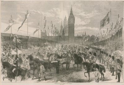 Ouverture de la digue de la Tamise (gravure) - English School