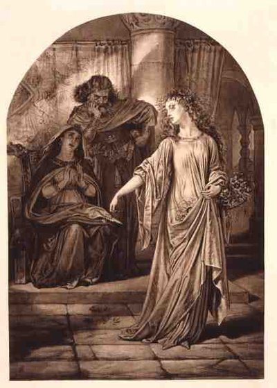 Ophelia, dans Hamlet de William Shakespeare - English School