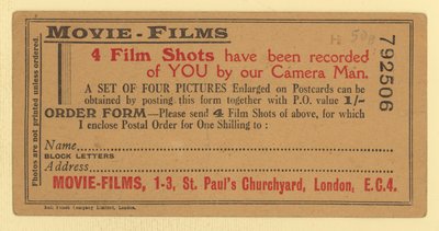 Bon de commande pour des images de films - English School