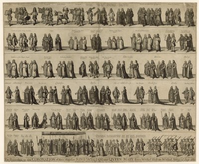 Ordre de procession pour le couronnement de leurs majestés le roi William et la reine Mary - English School