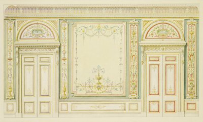 Portes ornées et décoration murale, dans le style de Robert Adam - English School