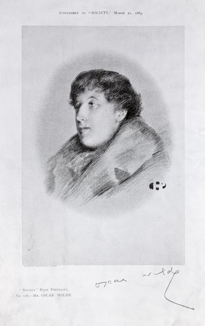 Oscar Wilde (1854-1900) un portrait Bijou, de Society - English School