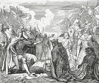 Ottokar II de Bohême rend hommage à Rodolphe Ier, roi d