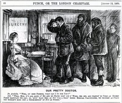 Notre joli docteur, publié dans Punch Magazine, 1870 - English School