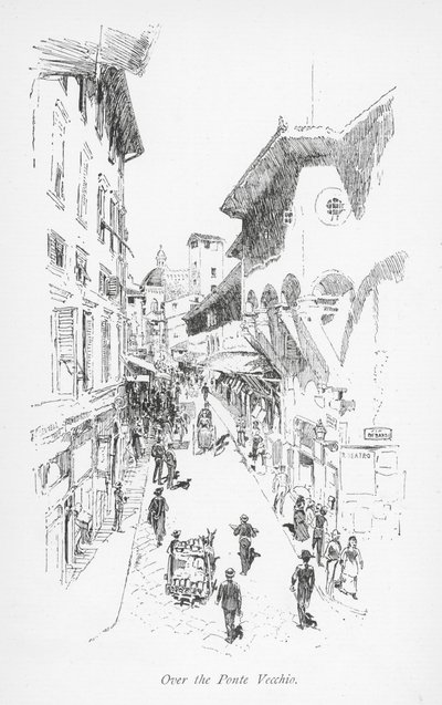 Au-dessus du Ponte Vecchio (lithographie) - English School