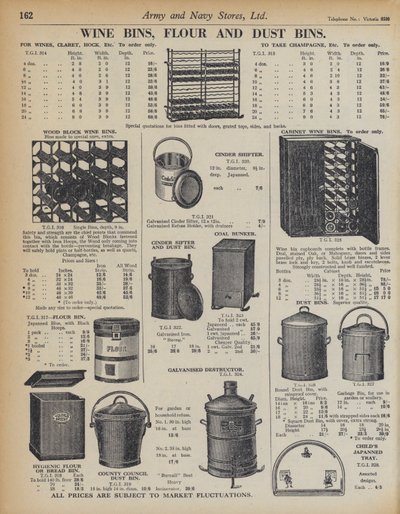Page du catalogue des magasins Army and Navy - English School