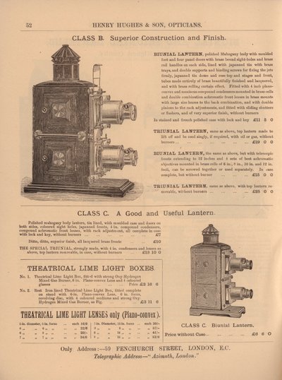 Page du nouveau catalogue de Henry Hughes & Son - English School