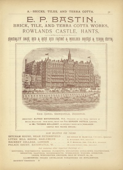 Page du Compendium des architectes, géomètres et ingénieurs 1892 - English School