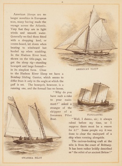 Page de The Boats of the World, fin du 19e siècle (lithographie en couleur) - English School
