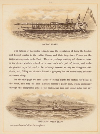 Page de The Boats of the World, fin du 19e siècle (lithographie en couleur) - English School