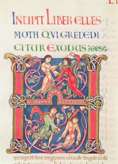 Page de la Bible de Winchester, c.1150-80 - English School