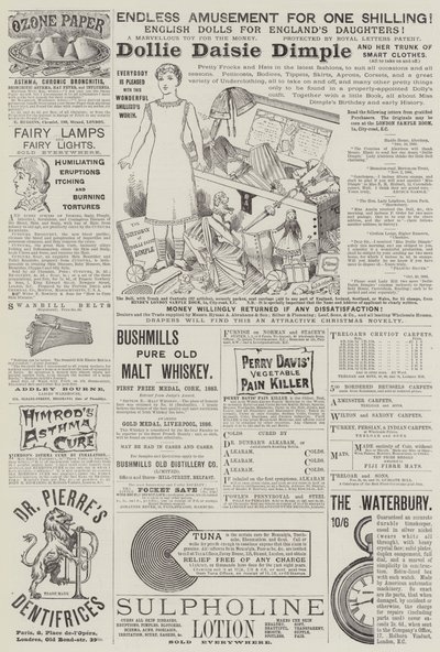 Page de publicités (gravure) - English School
