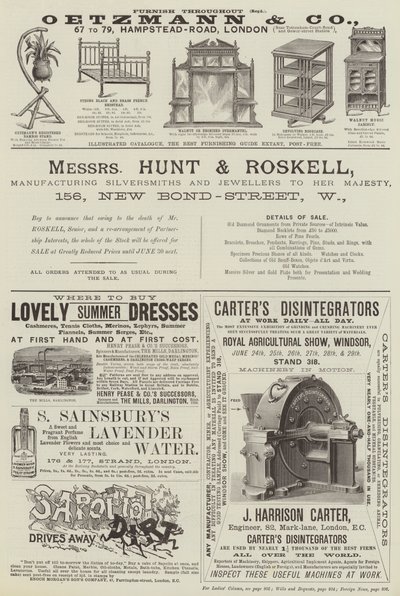 Page de publicités (gravure) - English School