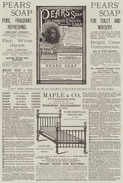 Page de publicités (gravure) - English School