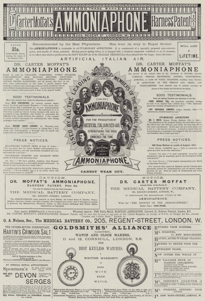 Page de publicités (gravure) - English School