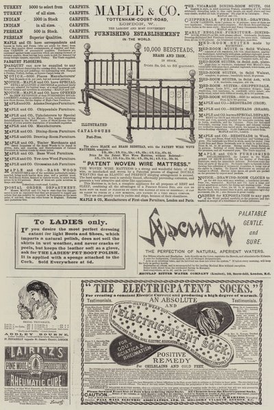 Page de publicités (gravure) - English School