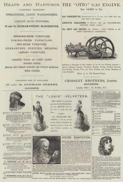 Page de publicités (gravure) - English School