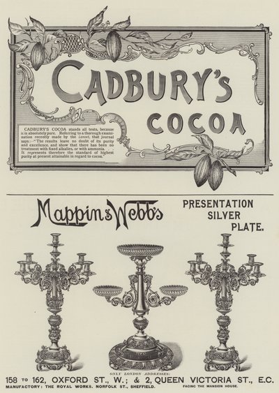 Page de publicités (gravure) - English School