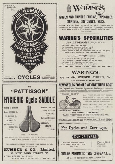 Page de publicités (gravure) - English School