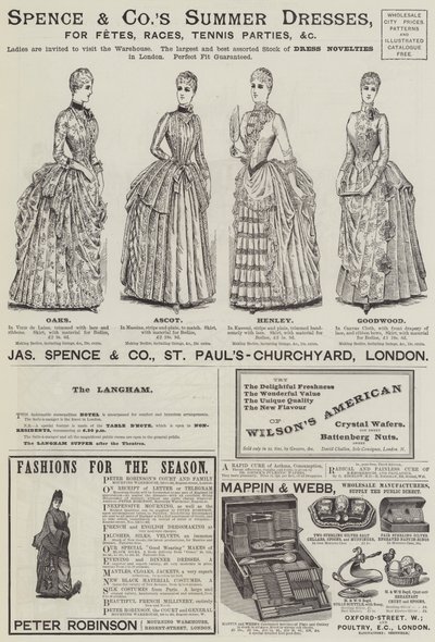 Page de publicités (gravure) - English School