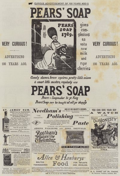 Page de publicités (gravure) - English School