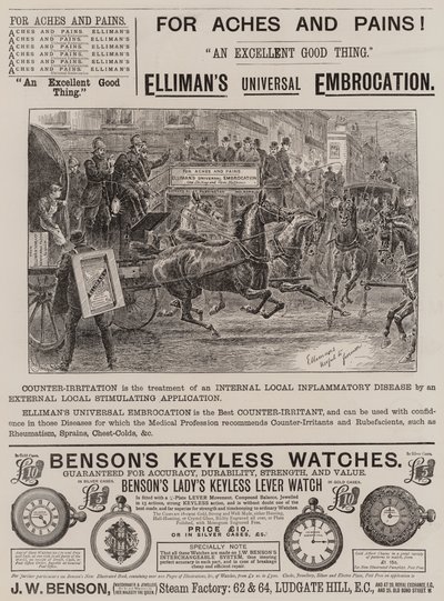 Page de publicités (gravure) - English School