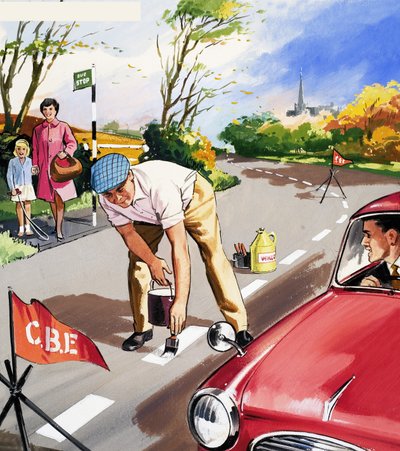 Peinture de lignes blanches - English School