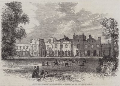 Maison Panshanger, Hertfordshire, le siège du comte Cowper (gravure) - English School