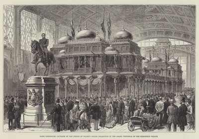 Exposition de Paris, pavillon de la collection indienne du prince de Galles dans le grand vestibule du palais de l