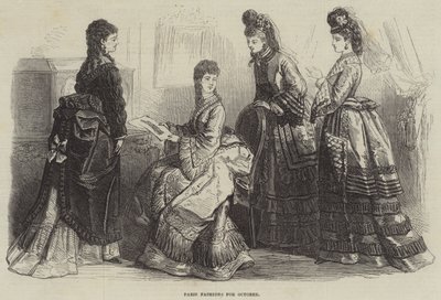 Modes parisiennes pour octobre (gravure) - English School