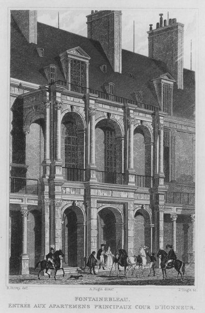 Paris, Fontainebleau, entrée aux appartements principaux, Cour d