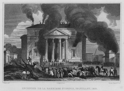 Paris, incendie de la Barrière Saint-Denis, 29 juillet 1830 - English School